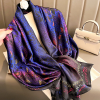 Radiant Royal Blue Printed Silk Scarf - Drape Pakistan
