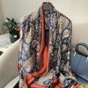 Exquisite Royal Squeeze Blue Printed Silk Scarf - Drape Pakistan