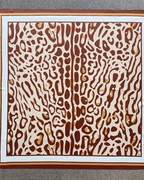 Opulent Ruddy Brown Square Scarf 130x130 - Drape Pakistan