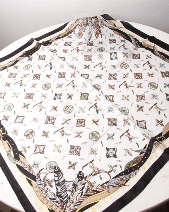 Signature Satine White Satin Hair Scarf - Drape Pakistan