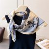 Exquisite Sawn Sky Blue Satin Hair Scarf - Drape Pakistan