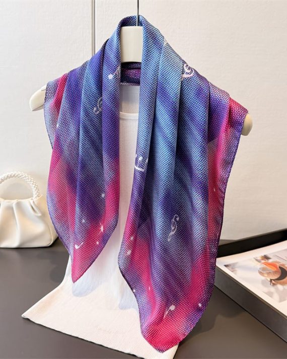 Radiant Scampi Blue Satin Hair Scarf - Drape Pakistan