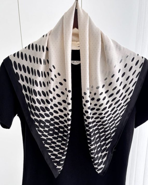 Majestic Seed White Satin Hair Scarf - Drape Pakistan