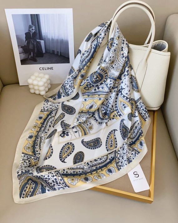 Majestic Silver Celine Satin Hair Scarf - Drape Pakistan