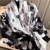 Luxe Silver Sand Printed Silk Scarf - Drape Pakistan