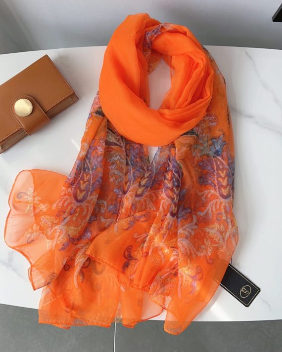 Premium Sinopia Printed Chiffon Scarf - Drape Pakistan