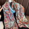 Radiant Smalt Blue Printed Silk Scarf - Drape Pakistan