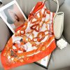 Majestic Sunseed Orange Satin Hair Scarf - Drape Pakistan