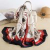 Exclusive Timberwolf Printed Silk Scarf - Drape Pakistan