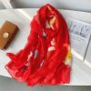 Exquisite Venetian Rosso Corsa Printed Chiffon Scarf - Drape Pakistan