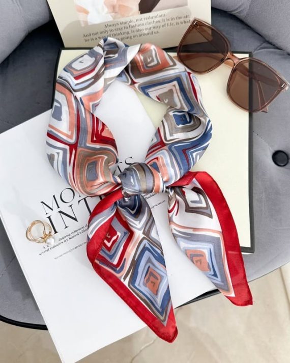 Opulent Venetiane Red Satin Hair Scarf - Drape Pakistan