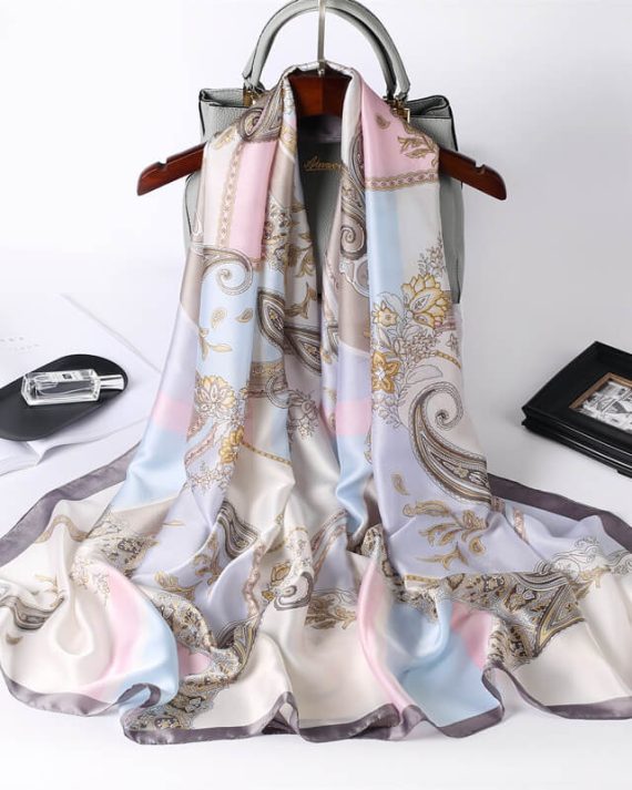 Luxury Venus Printed Silk Scarf - Drape Pakistan