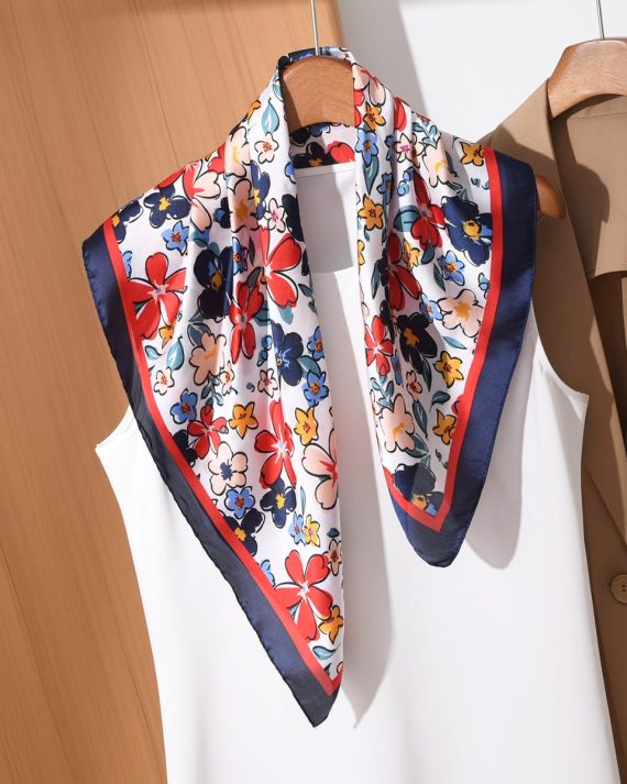 Majestic Whisp Blue Satin Hair Scarf - Drape Pakistan