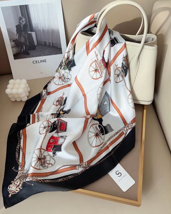 Signature Whisp White Satin Hair Scarf - Drape Pakistan