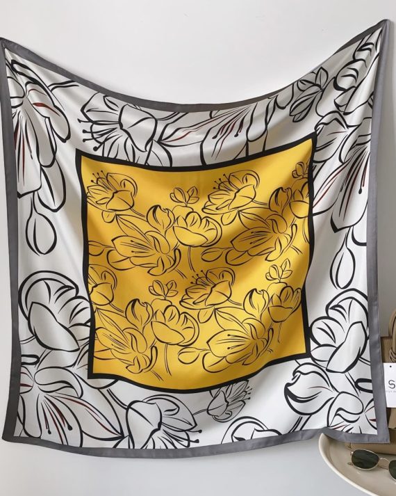 Premium Whitish Yellow Head Scarf - Drape Pakistan