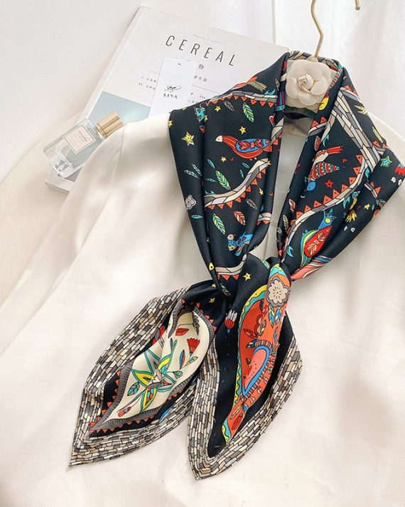 Luxury Woodsmoke Black Head Scarf - Drape Pakistan