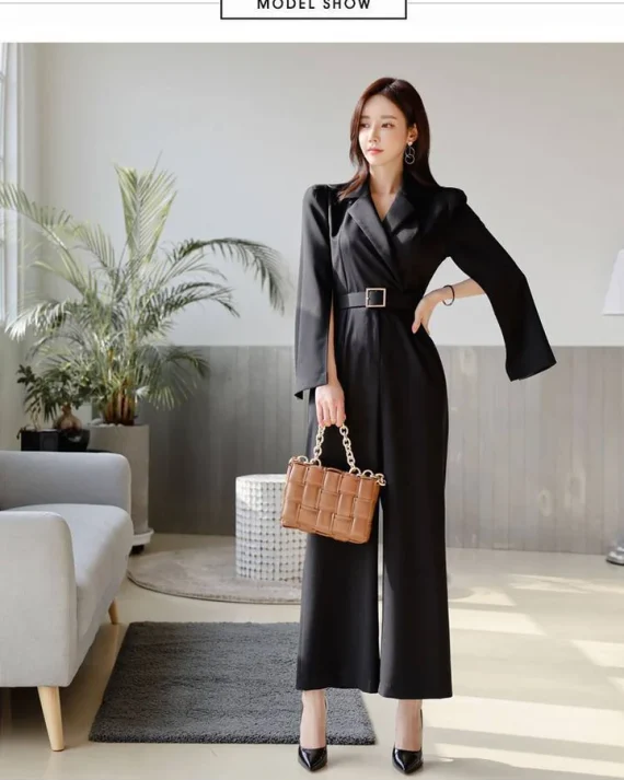 Korean Style Slim Fit Office Jumpsuit