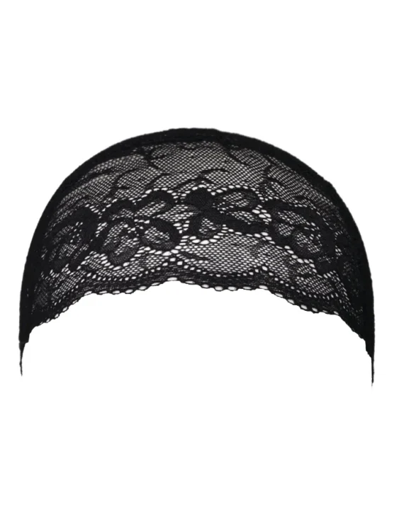 Floral Lace Black Hijab Cap