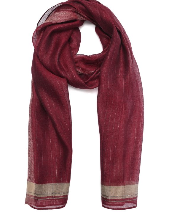 Casual Fine Line Scarf – Maroon
